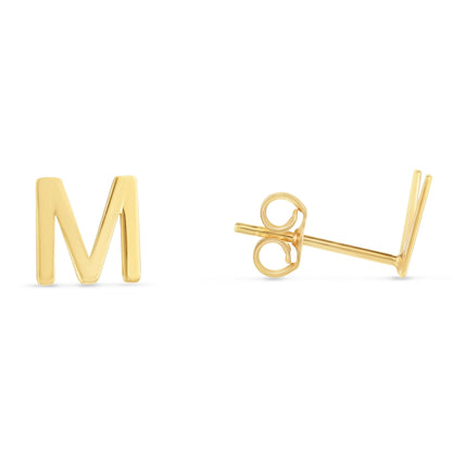 14K Gold Initial 'A Through Z' Stud Earring - Johnny Dang & Co