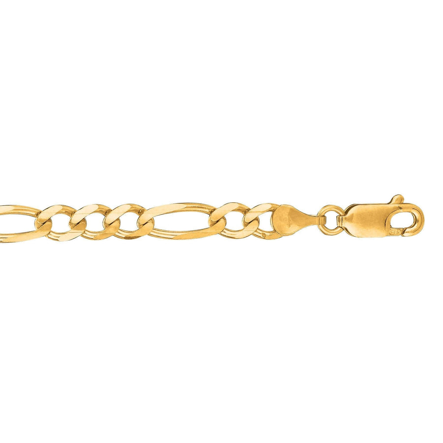 14K Gold 3mm Solid Figaro Chain 18