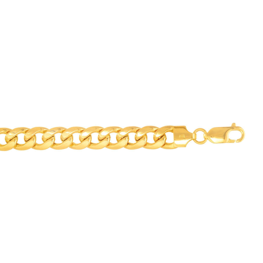 14kt 22 inches Yellow Gold 7.8mm Light Miami Cuban Link Necklace Lobster Clasp