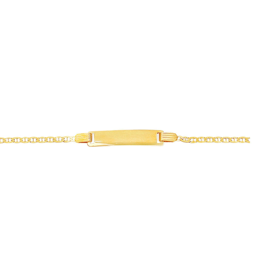 Kids 14kt 6 inches Yellow Gold Shiny Mariner Link ID Bracelet with Lobster Clasp