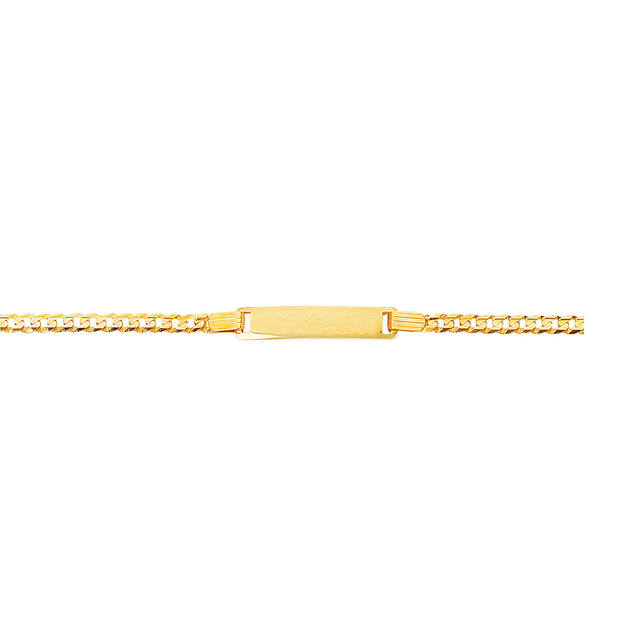 Kids 14kt 6 inches Gold Shiny Curb Link ID Bracelet with Lobster Clasp