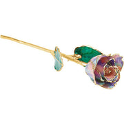 JDSP61-9063 LACQUERED OCTOBER OPAL COLORED ROSE WITH GOLD TRIM - Johnny Dang & Co