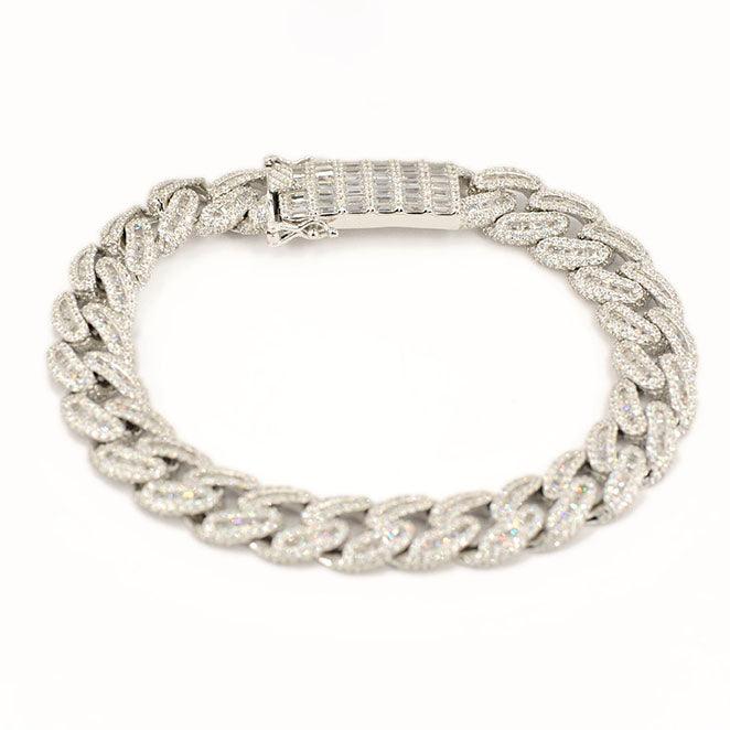 JDB1011 - Silver Baguette Cuban Bracelet - Johnny Dang & Co