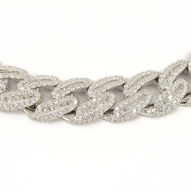 JDB1011 - Silver Baguette Cuban Bracelet - Johnny Dang & Co