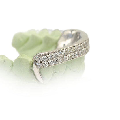 B-JD1031 - 6 TEETH 2 DIAMOND ROW BAR GRILL - Johnny Dang & Co