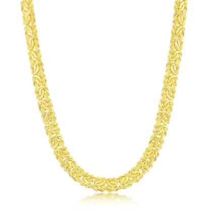 Sterling Silver Classic Byzantine Necklace - Gold Plated - Johnny Dang & Co