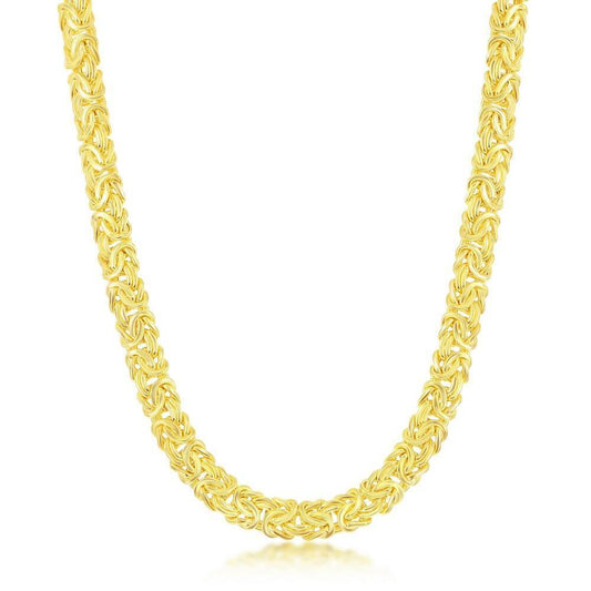 Sterling Silver Classic Byzantine Necklace - Gold Plated - Johnny Dang & Co