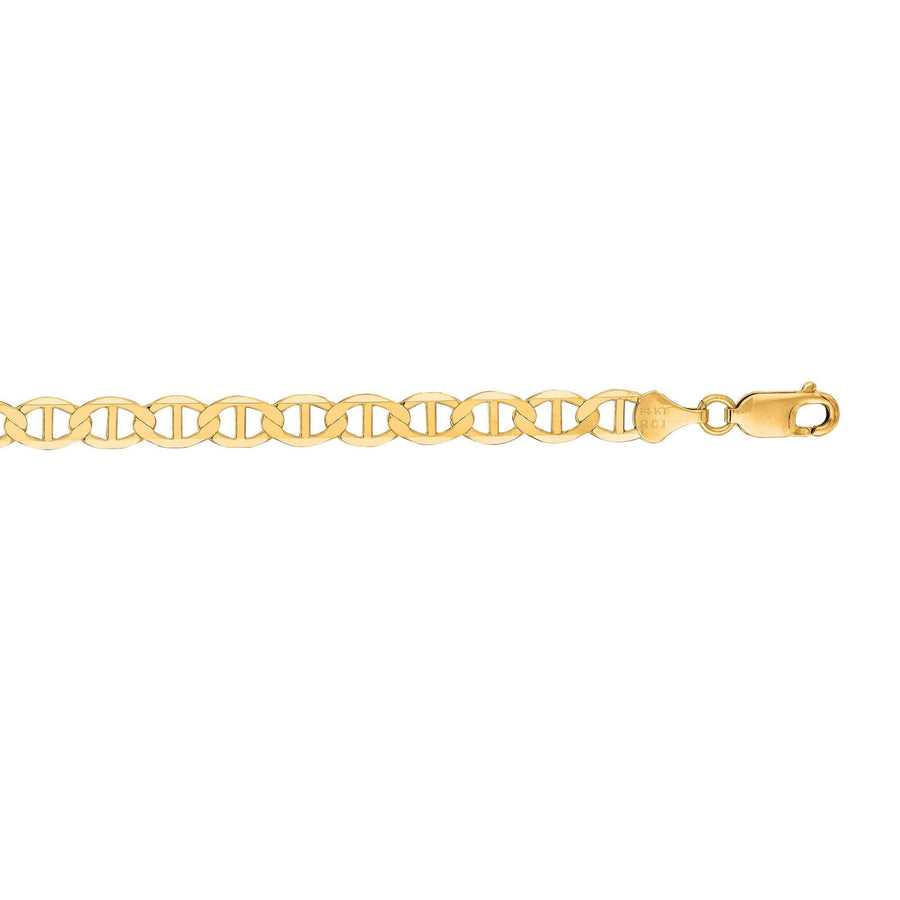 14kt 20 inches Yellow Gold 6.3mm Diamond Cut Mariner Link Chain with Lobster Clasp