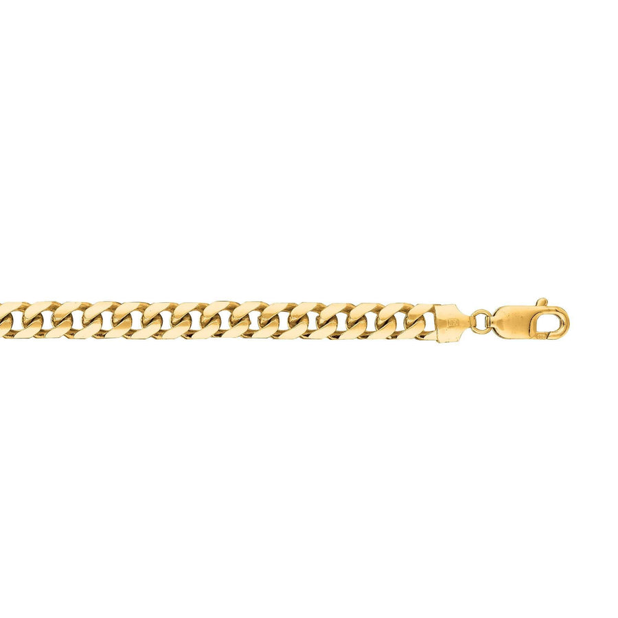 14kt 8.50 inches Yellow Gold 6.7mm Diamond Cut Miami Cuban Link Chain with Lobster Cla sp
