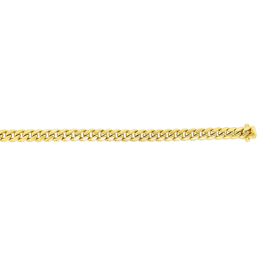 14kt Gold 8.5 inches Yellow Finish 6.9mm New Hollow Miami Cuban Bracelet with Box Clasp