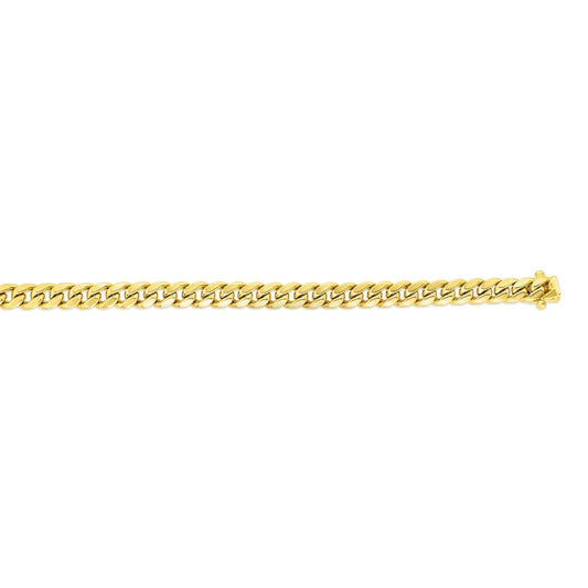 14kt Gold 9 inches Yellow Finish 9mm New Hollow Miami Cuban Bracelet with Box Clasp - Johnny Dang & Co
