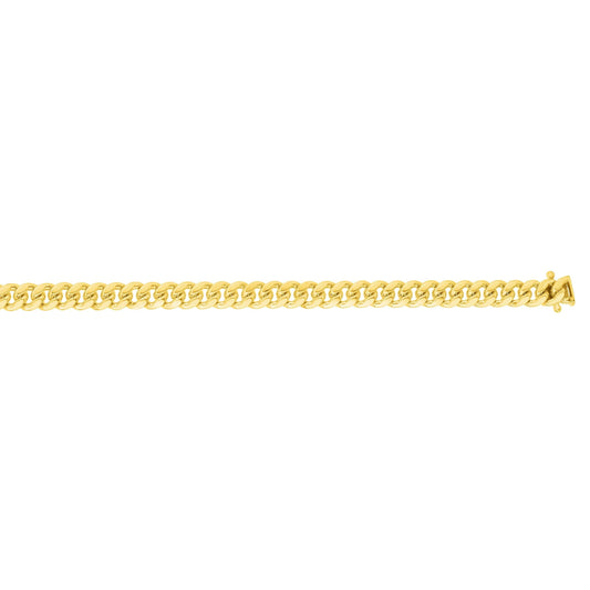 14kt 22 inches with Yellow Gold Finiah 4mm New Miami Cuban Link Chain with Box Clasp - Johnny Dang & Co