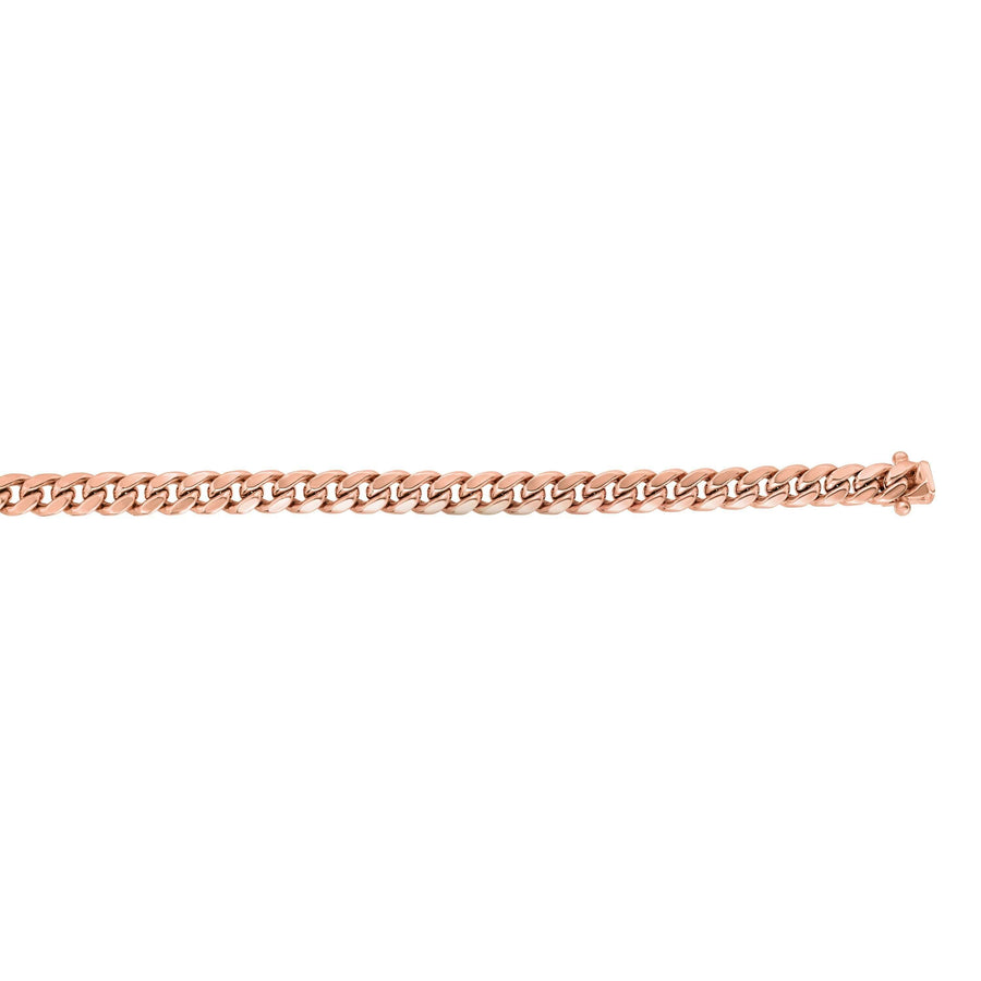 14kt Gold 8.5 inches Rose Finish 6.1mm New Miami Cuban Bracelet with Box Clasp