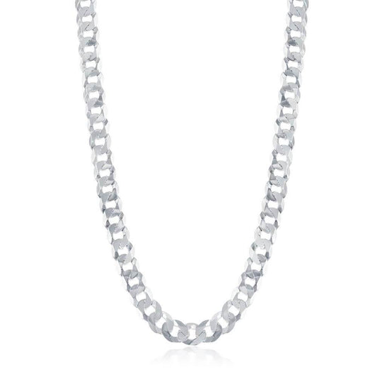 Sterling Silver 7.85mm Cuban Chain - Rhodium Plated - Johnny Dang & Co