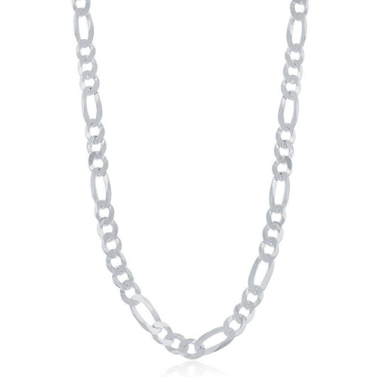 Sterling Silver 5.8mm Figaro Chain -Rohdium Plated - Johnny Dang & Co
