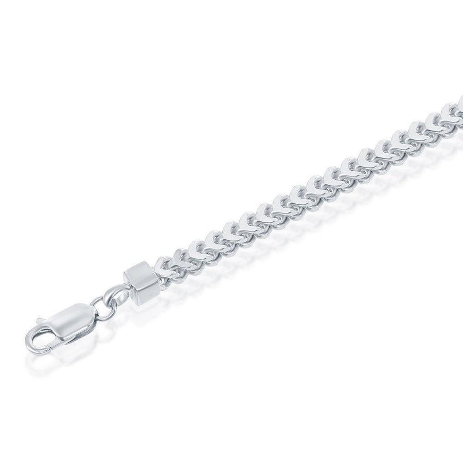 Sterling Silver 4mm Franco Chain (120 Gauge) - Rhodium Plated - Johnny Dang & Co