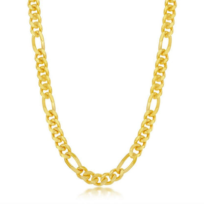 Sterling Silver 6mm Solid Mami Cuban Figaro Chain - Gold Plated - Johnny Dang & Co