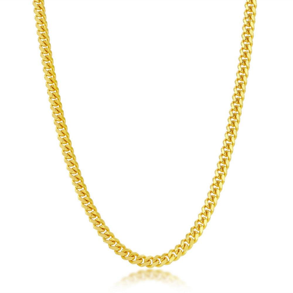 14k Gold 3.5mm Solid Miami Cuban Chain 20" 22" 24" - Johnny Dang & Co