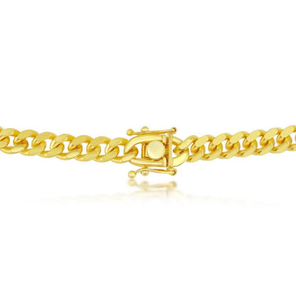 Sterling Silver 6mm Solid Miami Cuban bracelet - Gold Plated - Johnny Dang & Co