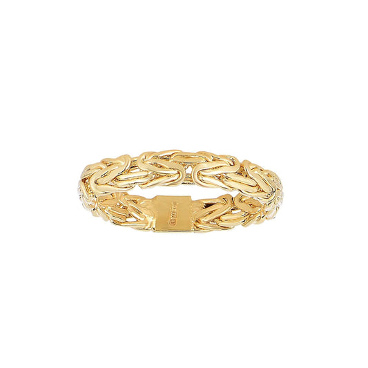 14kt Yellow Gold 4.1mm Shiny Byzantine Band Type Size 07 Ring - Johnny Dang & Co