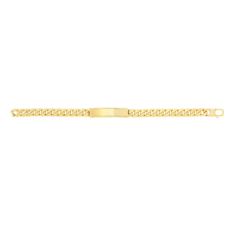 14kt Gold 8 inches Yellow Finish 9.5x47mm(CE).8.4mm(Ch) Polished ID Bracelet with Lobster Clasp