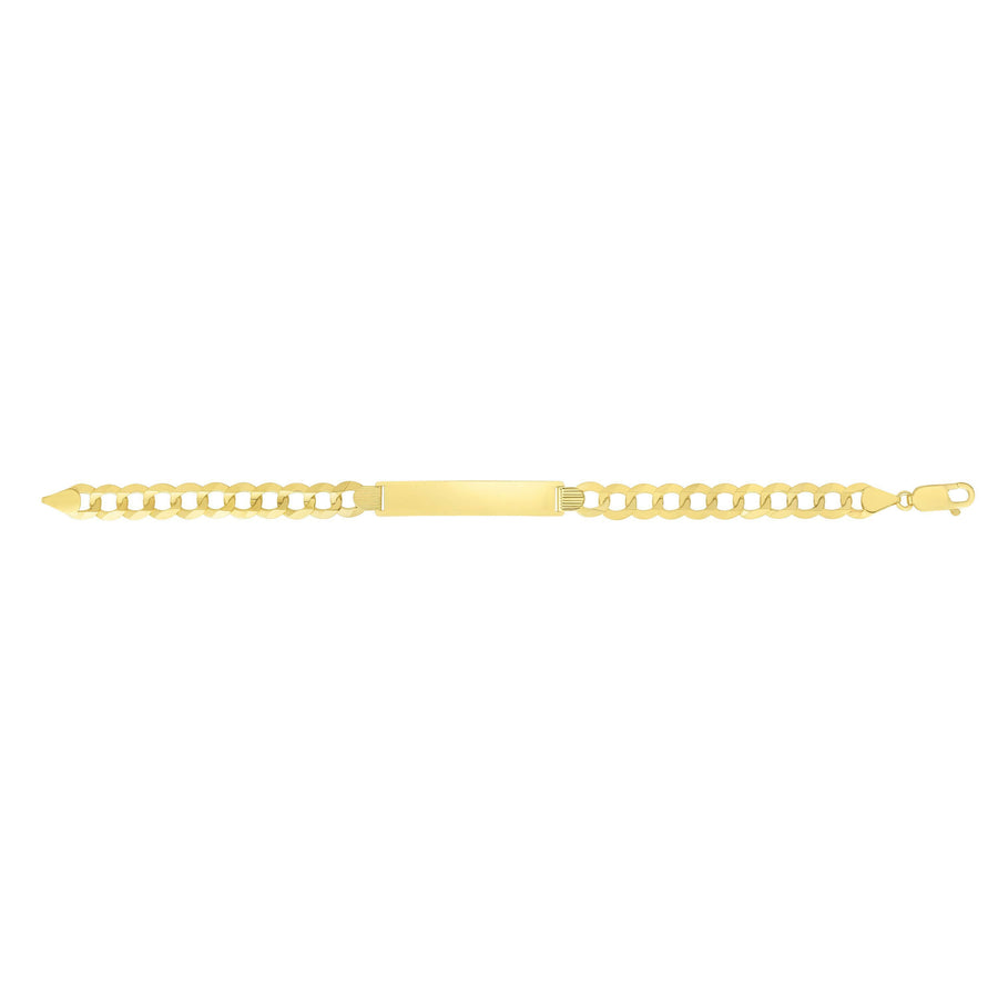 14kt Gold 8.5 inches Yellow Finish 8.3x45.5mm(CE),8.35mm(Ch) Polished Curb ID Bracelet with Lobster Clasp