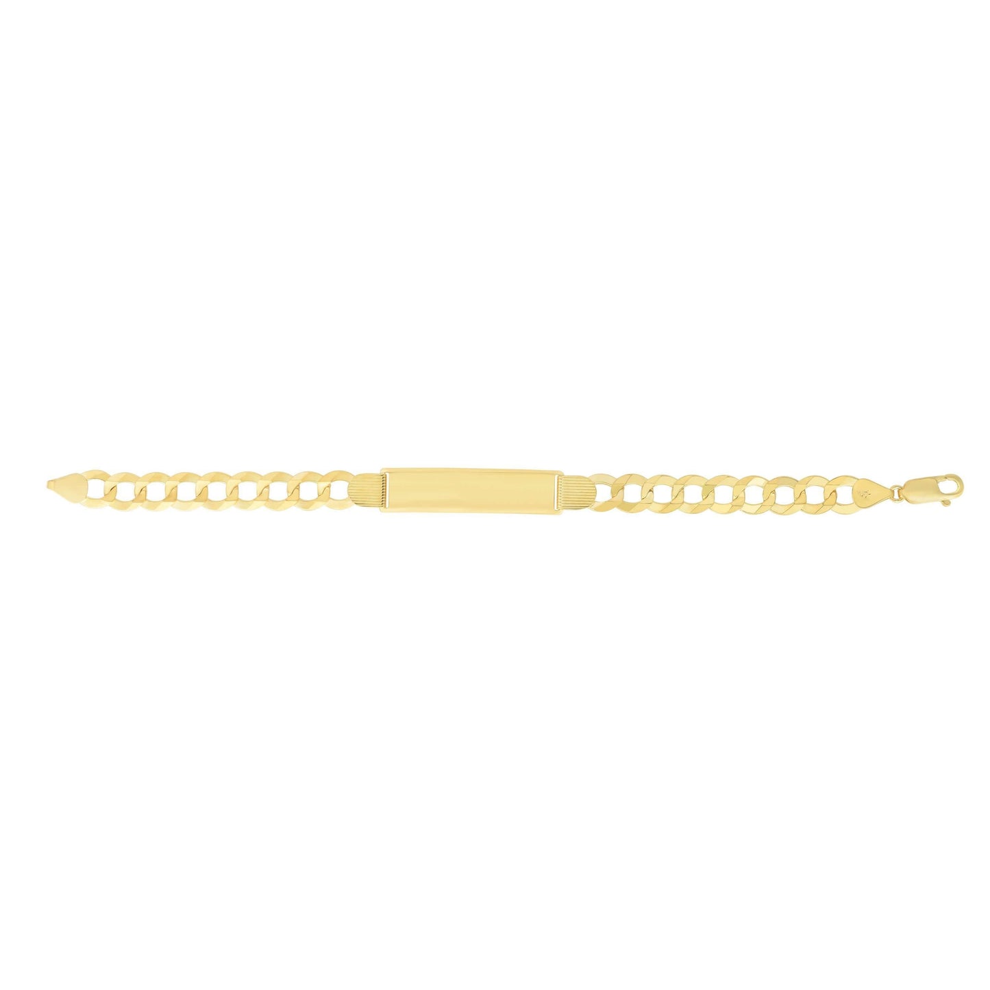 14kt Gold 8.5 inches Yellow Finish 10.7x45.3mm(CE),9.85mm(Ch) Polished Curb ID Bracelet with Lobster Clasp - Johnny Dang & Co
