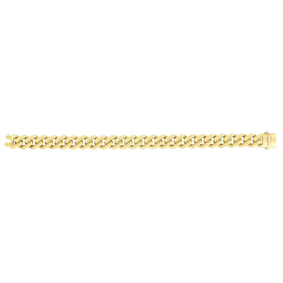 14kt Gold 22 inches Yellow Finish 11.3mm Polished Curb Link Chain with Box with Both Side Push Clasp