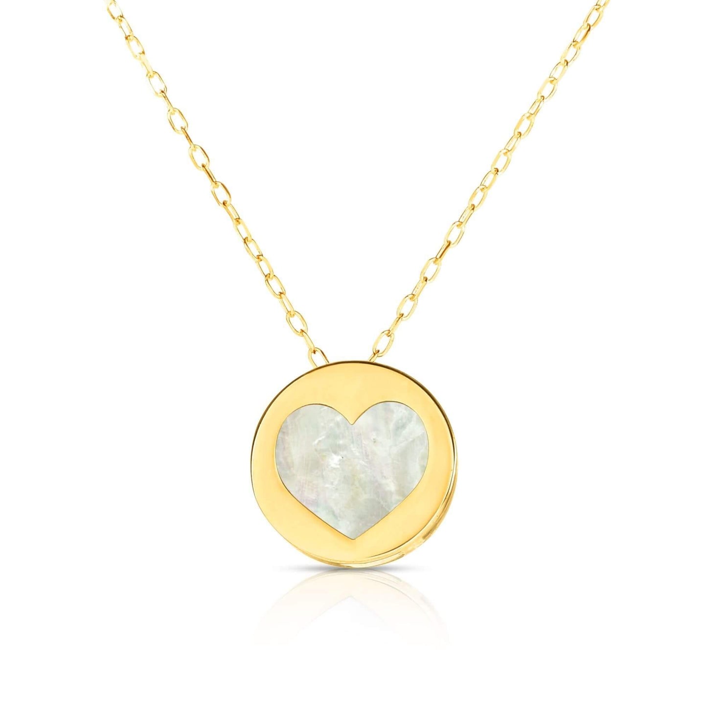 14kt Gold 16 inches Yellow Finish Chain:0.8mm+Center Round Pendant:11mm Shiny Fancy Necklace with 1 inches Extender Spring Ring Clasp - Johnny Dang & Co