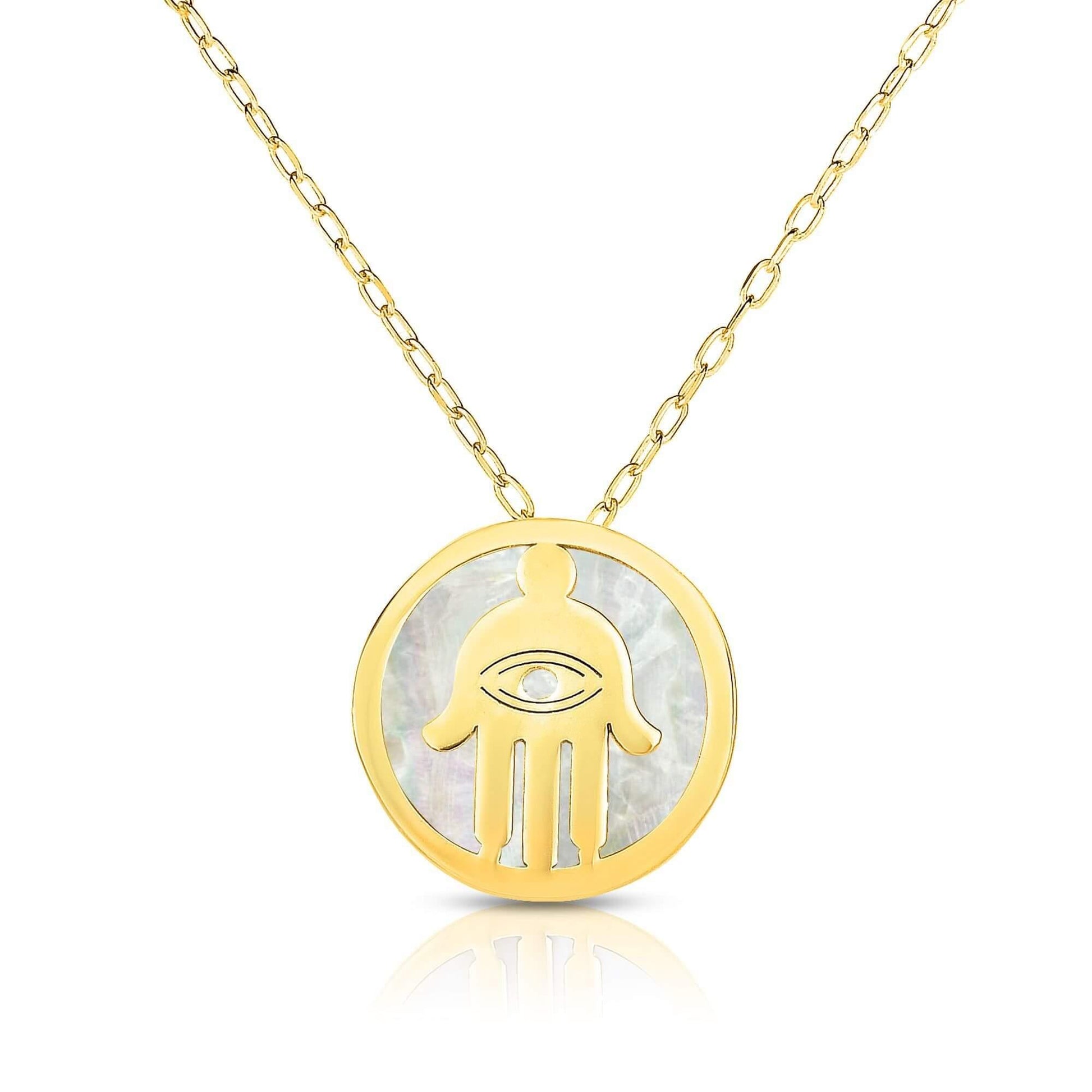 14kt Gold 16 inches Yellow Finish Chain:0.8mm+Center Round Pendant:11mm Shiny Fancy Necklace with 1 inches Extender Spring Ring Clasp - Johnny Dang & Co