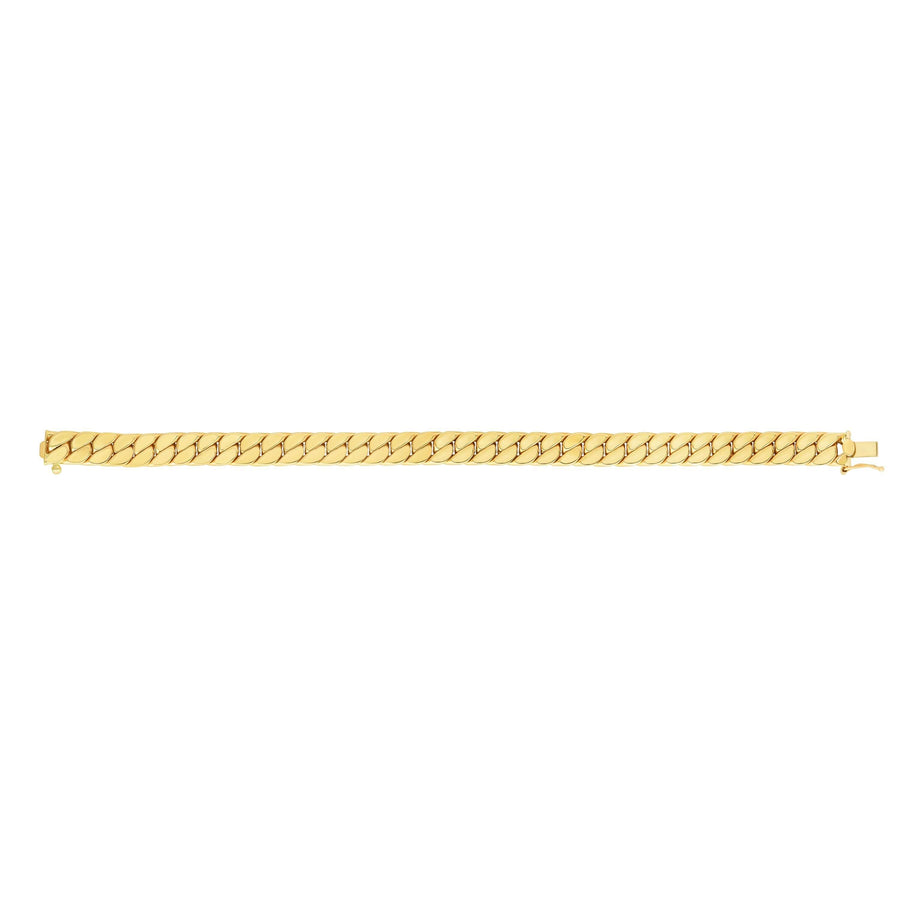 14kt Gold 8 inches Yellow Finish 8mm Polished Miami Cuban Bracelet with Box+Figure 8 Clasp