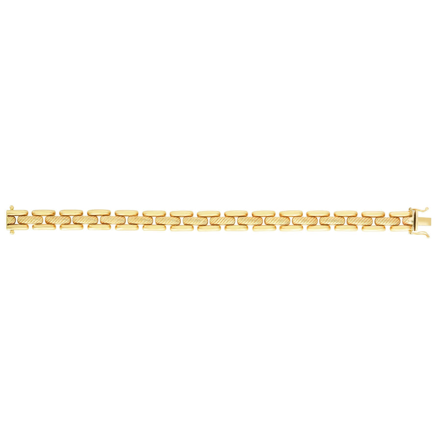 14kt Gold 8 inches Yellow Finish 10mm Polished Fancy Bracelet with Box+Figure 8 Clasp
