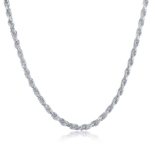 Sterling Silver 2.7MM Rope Chain - Silver Plated - Johnny Dang & Co