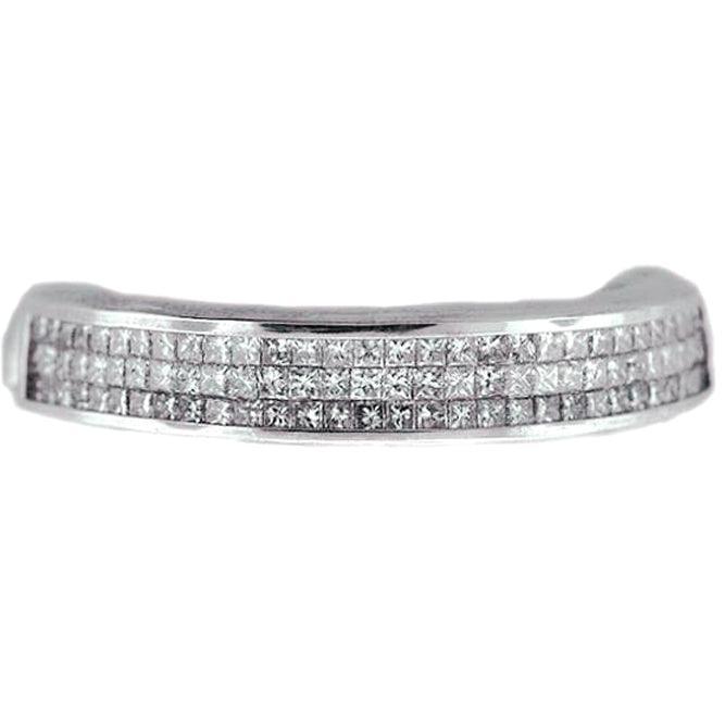 PRINCESS CUT WHITE DIAMOND INVISIBLE SET [TVJ_S102] - Johnny Dang & Co