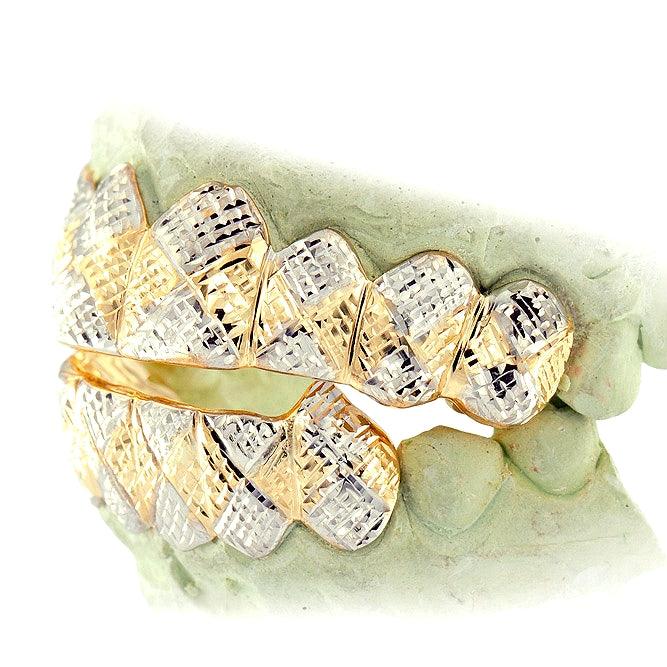 JDTK-S161602-1A 14 Teeth Yellow Gold Grill With Deep Diamond Cuts - Johnny Dang & Co