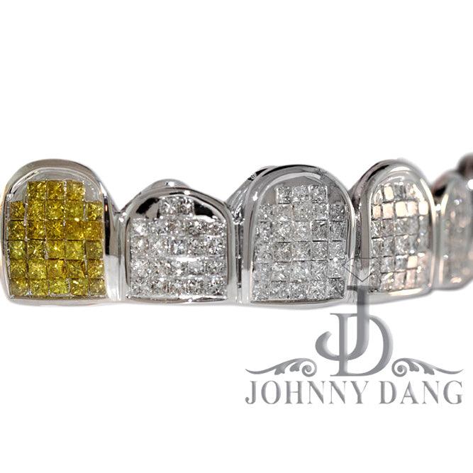 JDTK-S-5060-c-Yellow & White invisible Block Grillz - Johnny Dang & Co