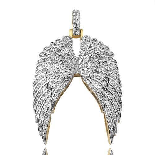 10KY 0.75CTW MICROPAVE DIAMOND DOUBLE ANGEL WING