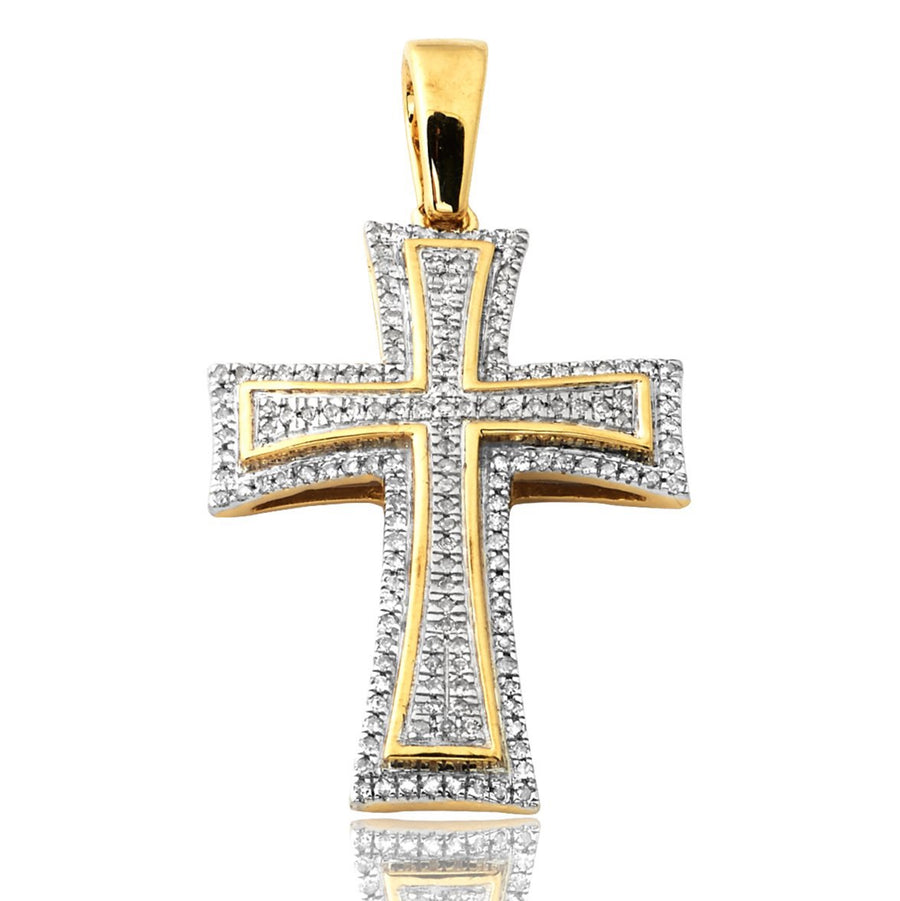 10KY 0.30CTW DIAMOND CROSS PENDANT