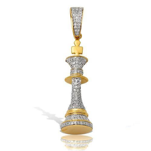 10KY 0.40CTW DIAMOND CHESS PIECE PENDANT