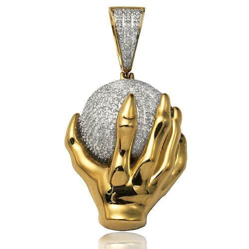 10KY 0.75CTW DIAMOND PENDANT - MONSTER HAND HOLDIN