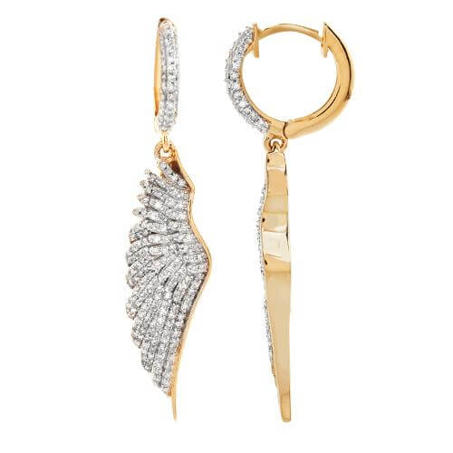 10KY 0.65CTW MICROPAVE DIAMOND DANGLING ANGEL WING