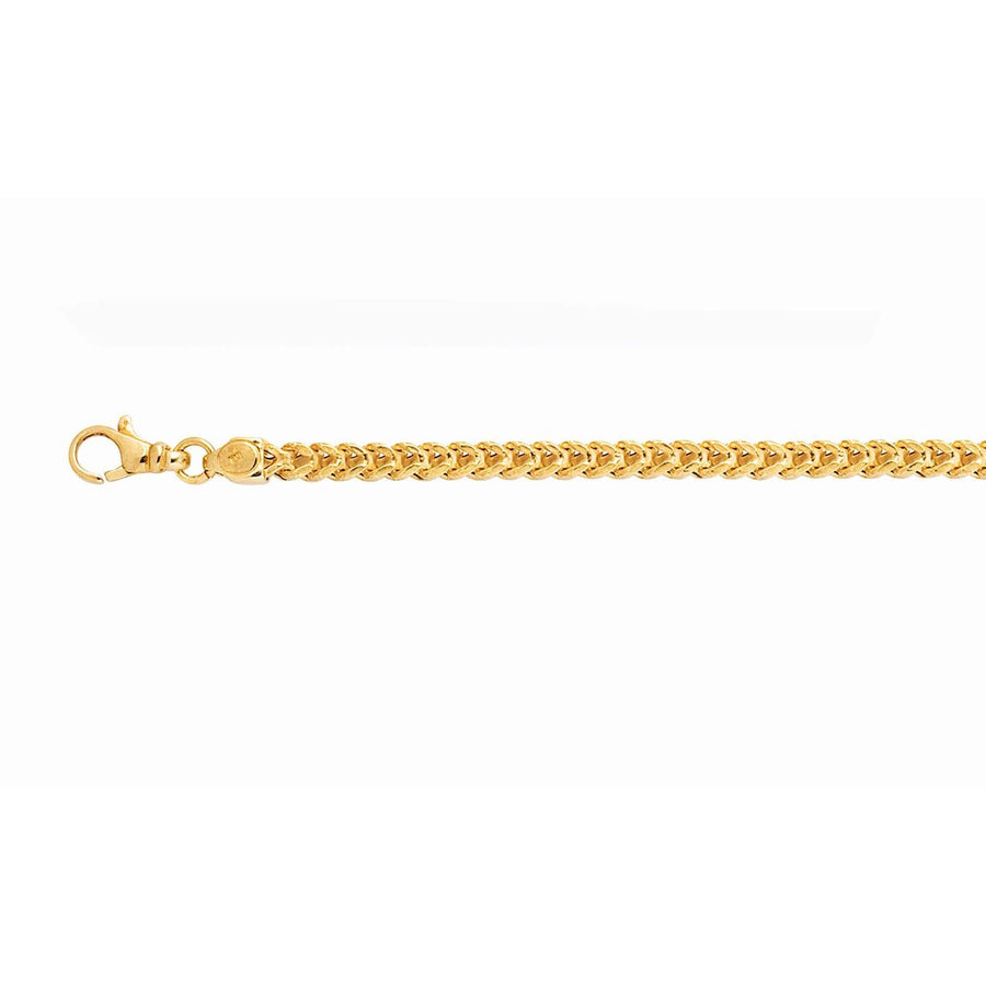 14kt 22 inches Yellow Gold 4.4mm Square Franco Chain with Lobster Clasp
