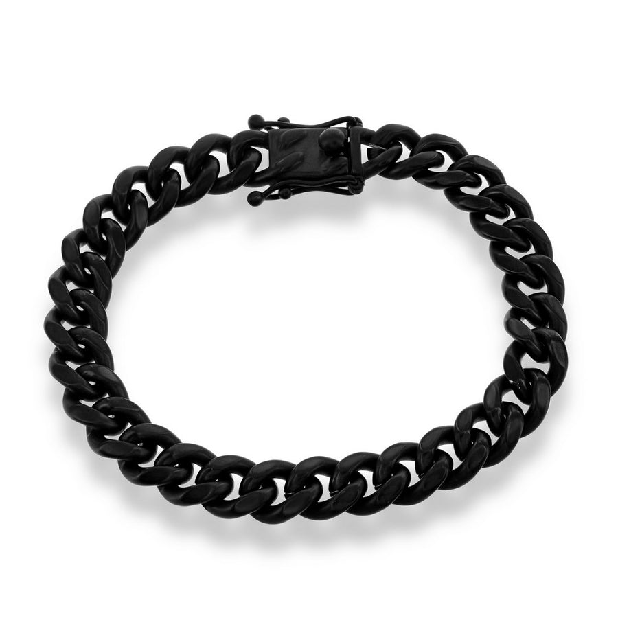 Stainless Steel 10mm Miami Cuban Link Bracelet - Black Plated