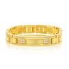 Stainless Steel CZ ID Link Bracelet - Gold Plated - Johnny Dang & Co