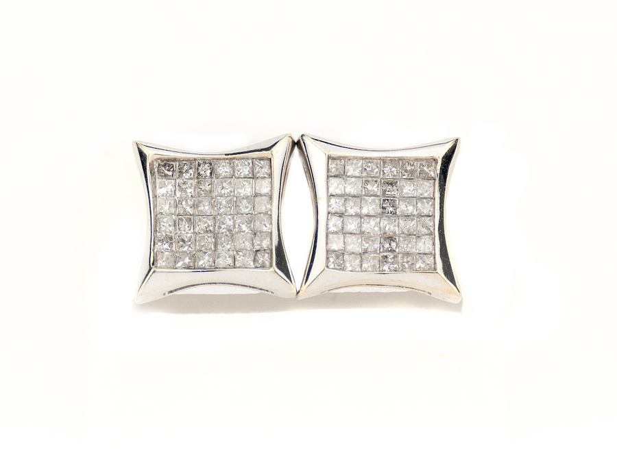 2.5CT White Gold Diamond Earrings - Johnny Dang & Co