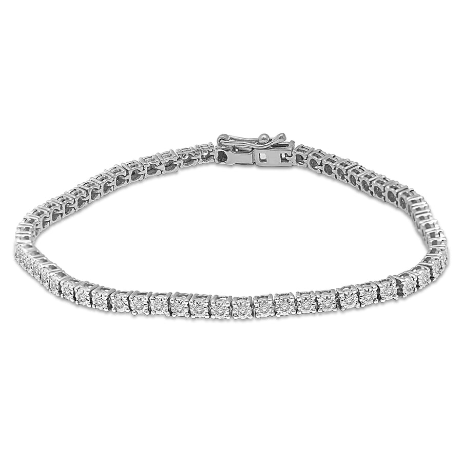 Diamond 5.25 Ct.Tw. Illusion Tennis Bracelet in 14K White Gold