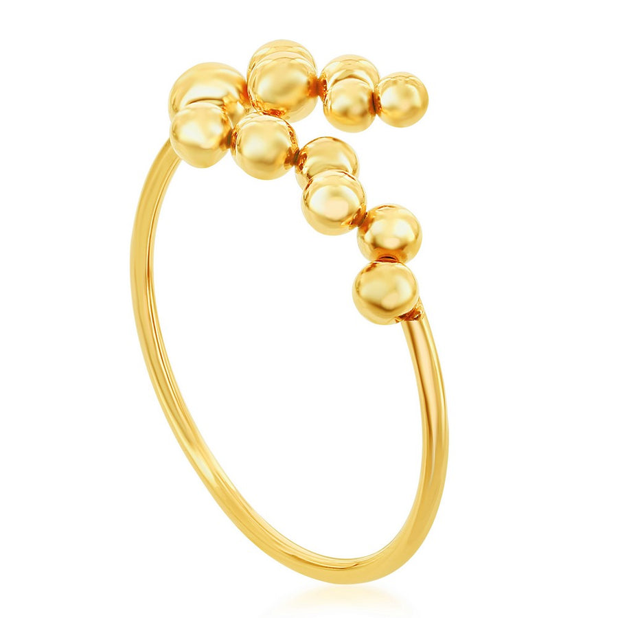 Sterling Silver Multi Bead Bangle - Gold Plated