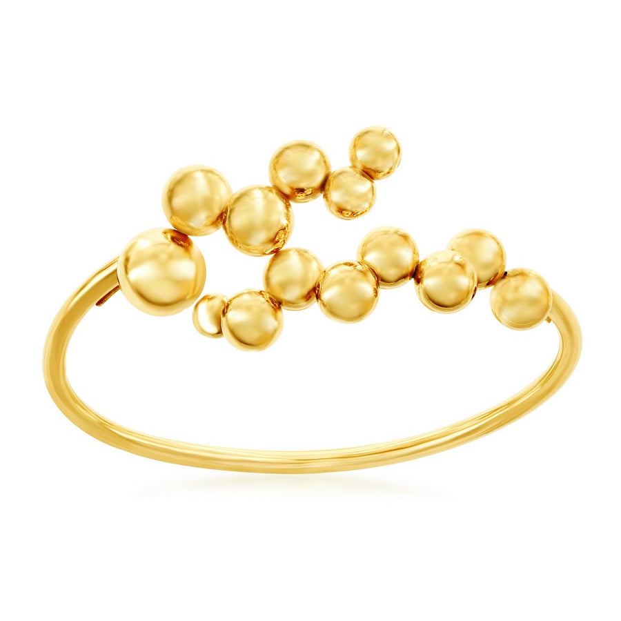 Sterling Silver Multi Bead Bangle - Gold Plated