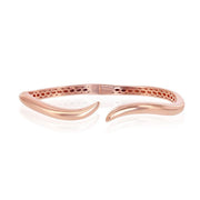 Sterling Silver Waved Bangle - Rose Gold Plated - Johnny Dang & Co