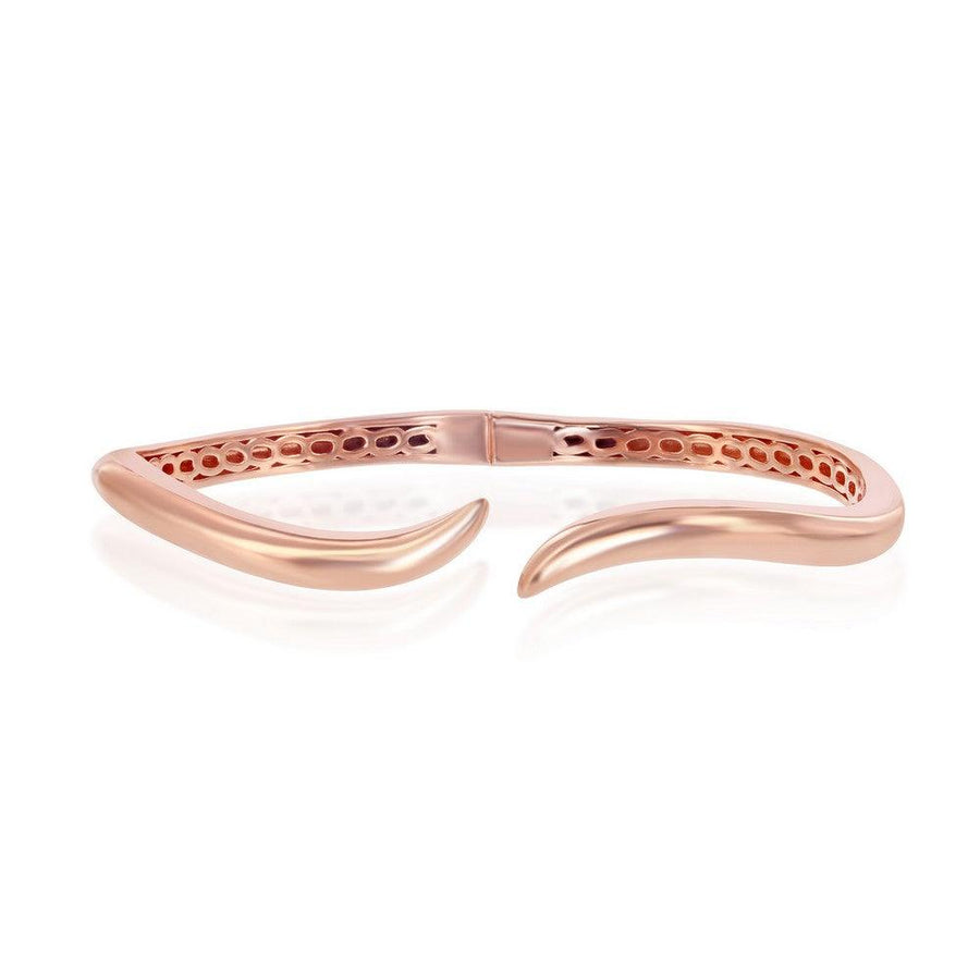 Sterling Silver Waved Bangle - Rose Gold Plated - Johnny Dang & Co